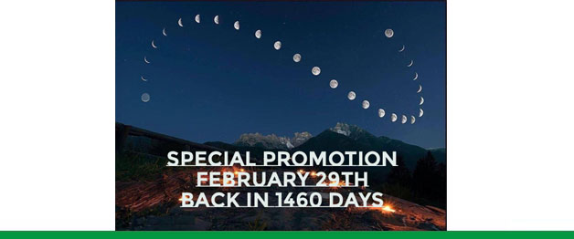 A unique day deserves a unique promotion: extrabonus in all your orders placed by February 29th!*